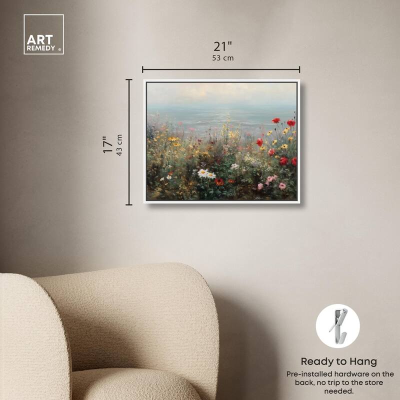 Misty Ocean Field I Canvas by Art Remedy