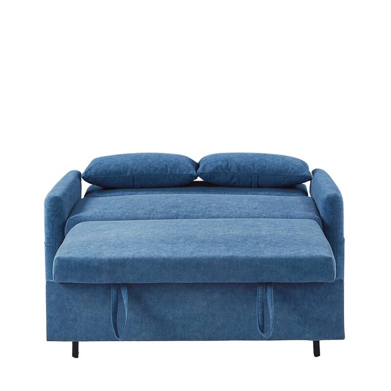 Pull Out Sleep Sofa Bed with Pillows, Loveseats Sofa with Adjsutable Backrest, Convertible Sofa Bed with USB Ports