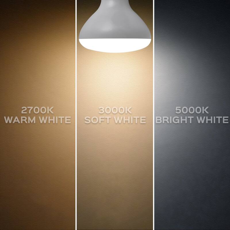 12-Pack BR30 LED Bulb Luxrite 65W Equivalent 3 Color Options Dimmable 850 Lumens LED Flood Light Bulbs 10W Damp Rated