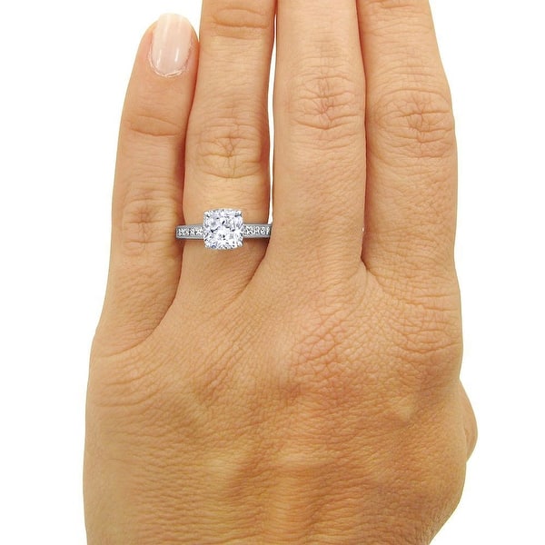 Gorgeous 2.50 CT Brilliant Moissanite Unique Engagement Ring Real 14k White Gold Gorgeous 2.50 CT Brilliant Moissanite Unique Engagement Ring Real 14k White Gold