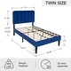 preview thumbnail 27 of 25, Twin Upholstered Platform Bed Frame with Headboard and 12 Wooden Slats, Adjustable Height,