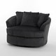preview thumbnail 20 of 74, UIXE Oversize 43" Plush Corduroy Swivel Barrel Chair Comfy Accent Chair For Living Room