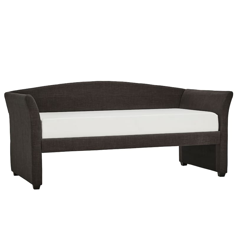 Deco Linen Rolled Arm Daybed and Trundle by iNSPIRE Q Bold - Dark Grey Linen without Trundle