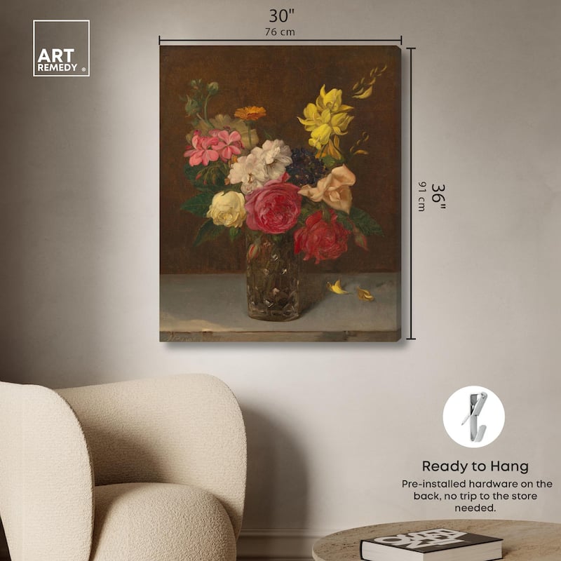 Babcock Flowers in Cut Glass Canvas by Art Remedy, Gallery Wrapped