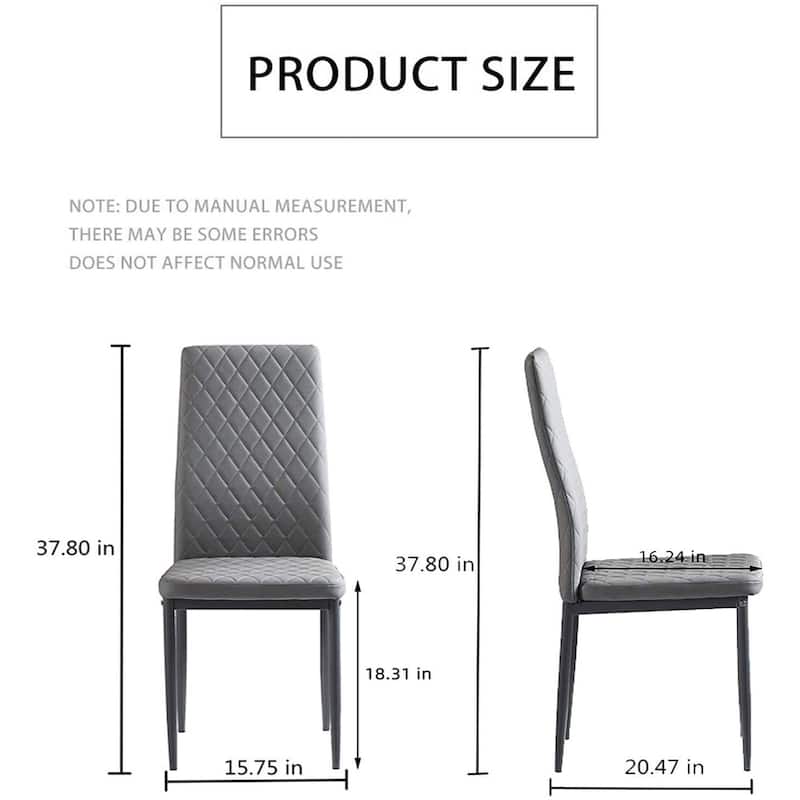 Modern Dining Chairs Set of 6 with PU Leather Seat and Metal Legs Accent Kitchen Side Chairs for Restaurant and Living Room