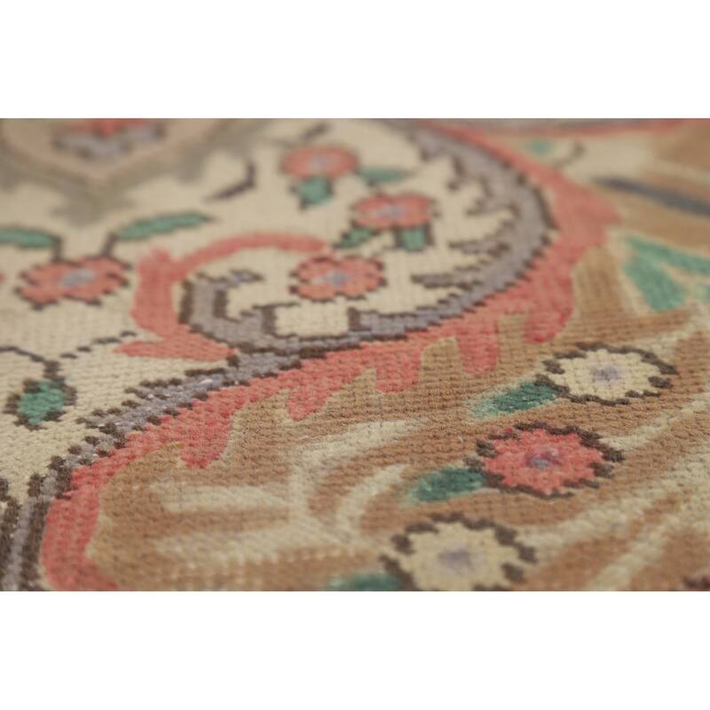 Blue Tabriz Persian Vintage Rug Handmade Wool Carpet - 9'7" x 13'0"