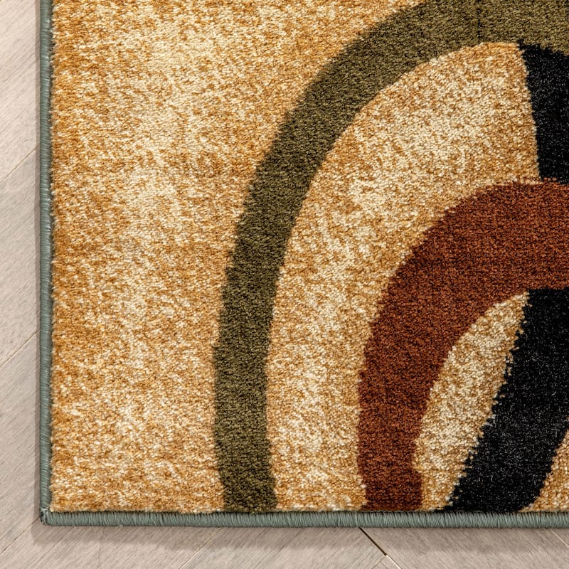 Well Woven Modern Geometric Abstract Shapes Red Oversized Runner Rug - 2'7" x 10'