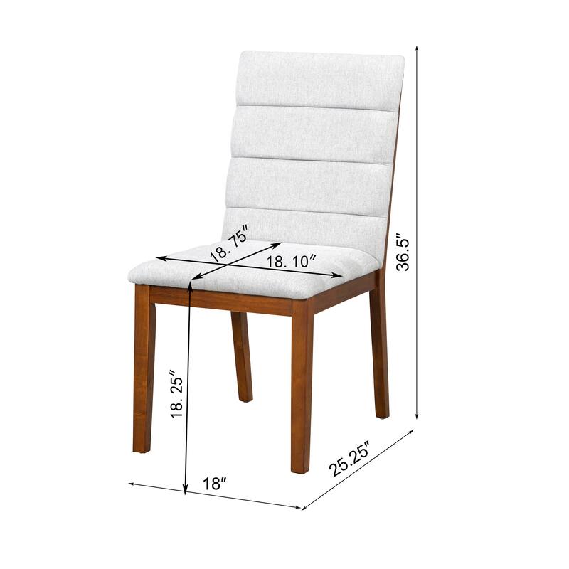 Mid-Century Modern Dining Chairs with Walnut Finish Triple Stitching and Hardwood Frame, for Dining Rooms, Set of 2