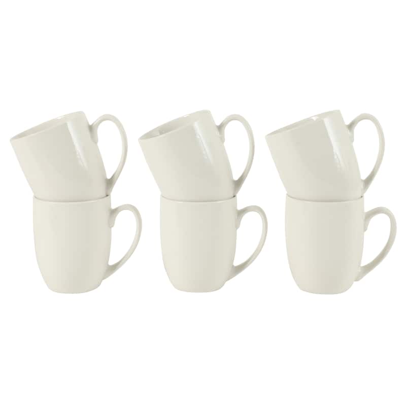 Gibson Home Great Essentials 12 Ounce Porcelain Coffee Mug Set - Cups for Latte, Hot Tea, Cappuccino, Mocha, Espresso, Cocoa