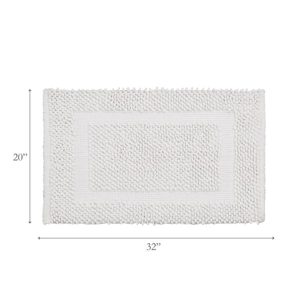 dimension image slide 15 of 30, Sophie Border Ultra-plush Chenille Non-Slip Cotton Bath Mat