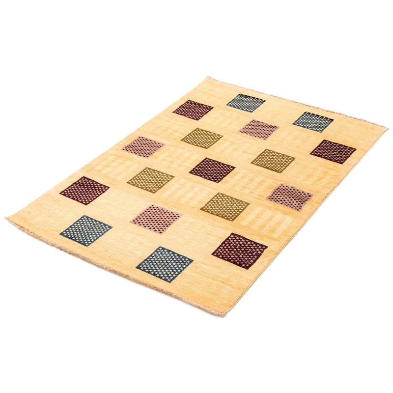 ECARPETGALLERY Hand-knotted Peshawar Ziegler Beige Wool Rug - 4'2 x 6'4