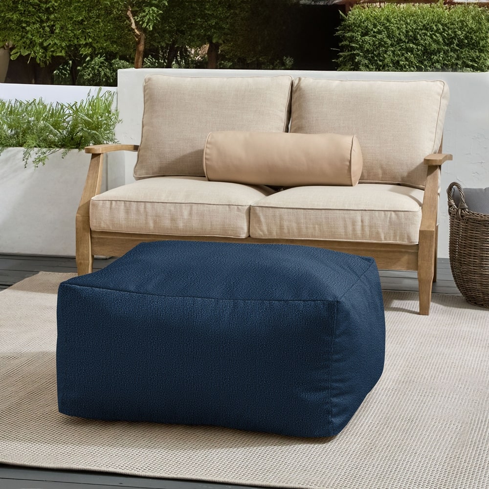 Sorra Home Sunbrella Outdoor Bean Pouf Square