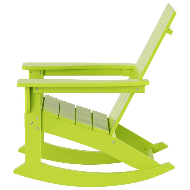 Shoreside Modern Eco-Friendly All Weather Poly Adirondack Rocking Chairs (Set of 2)