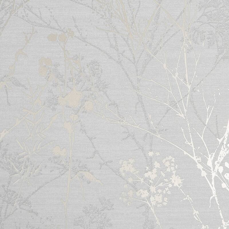Hedgerow Grey and Pale Gold Wallpaper