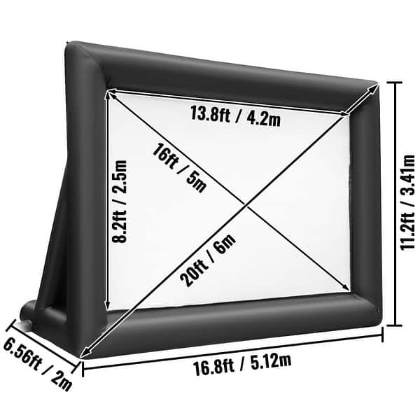 dimension image slide 1 of 2, VEVOR Inflatable Movie Screen 20/24FT Inflatable Projector Screen for outside with Air Blower