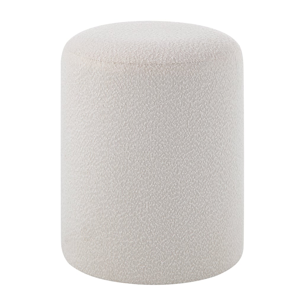 Renwil Corbin Indoor Boucle Ottoman, Off-White