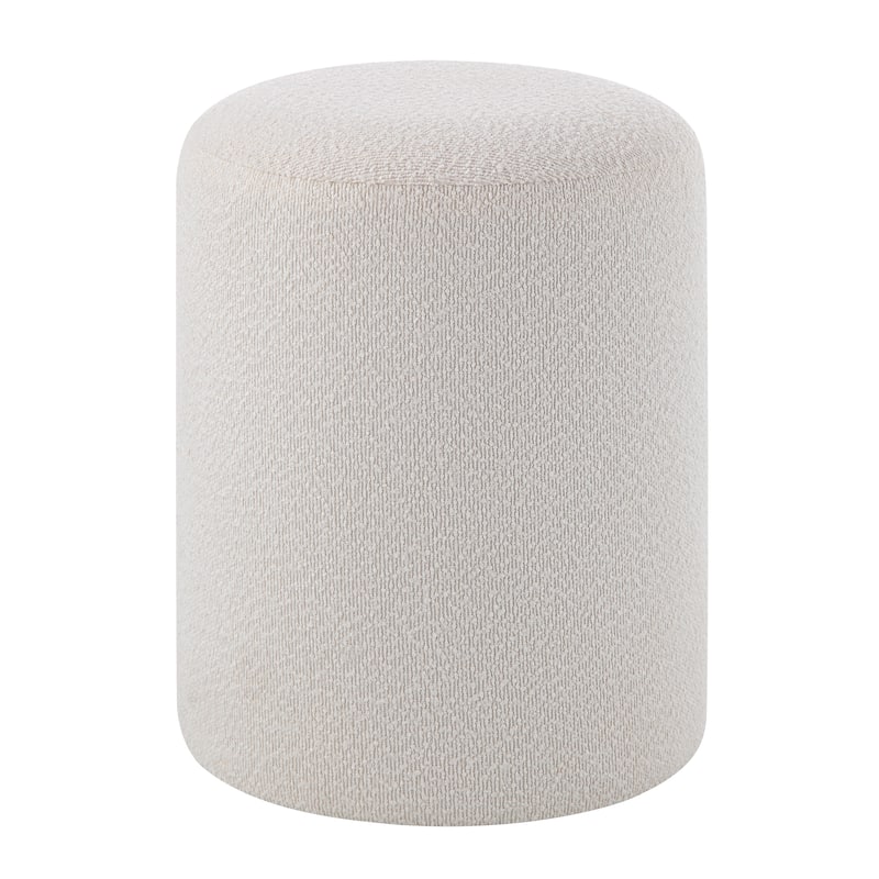 Renwil Corbin Indoor Boucle Ottoman, Off-White