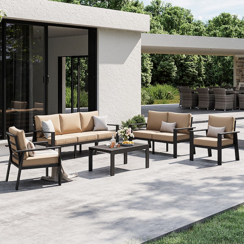 5 Pieces Outdoor Aluminum Furniture Set --Sofa Set