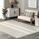 preview thumbnail 1 of 7, Nuloom Handmade Flatweave Striped Trellis Cotton Fringe Area Rug 4' x 6' - Ivory - Rectangle