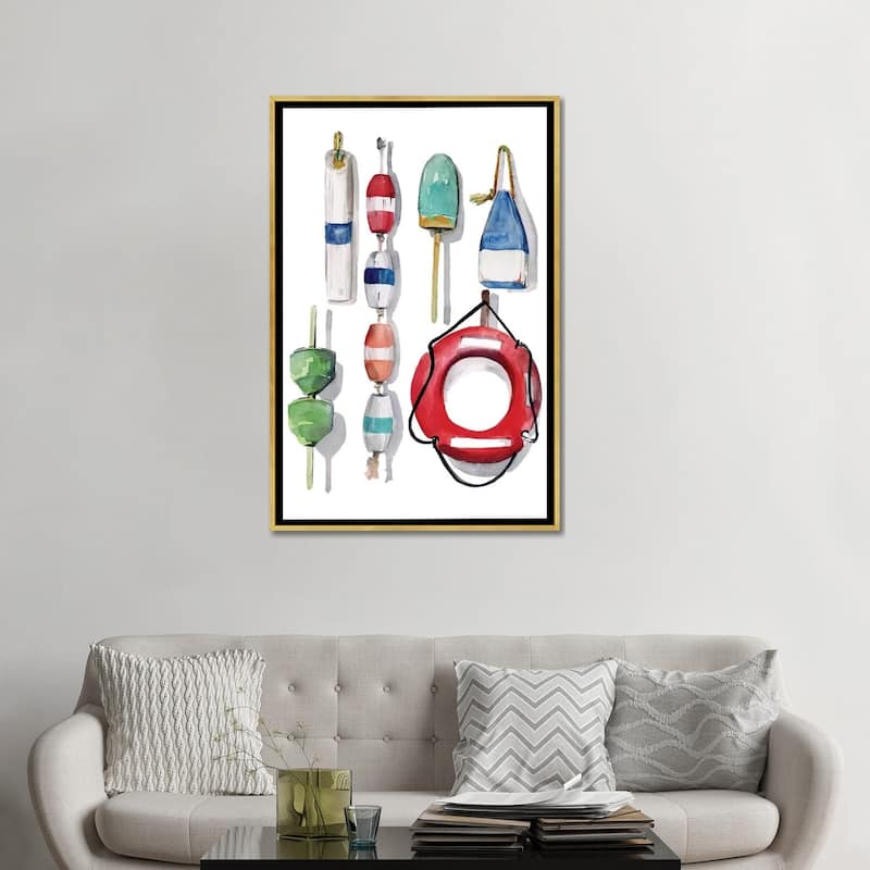 iCanvas "Watercolor Buoys II" by Jennifer Paxton Parker Framed Canvas Print