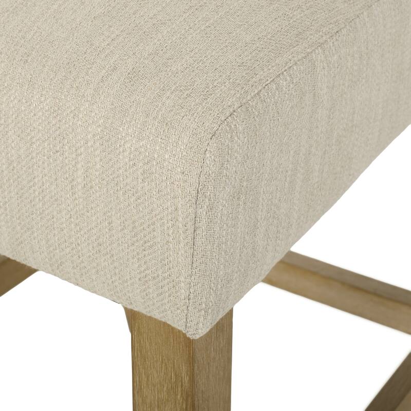 26 Inch Fabric Button Tufted Counter Stools, Set of 2