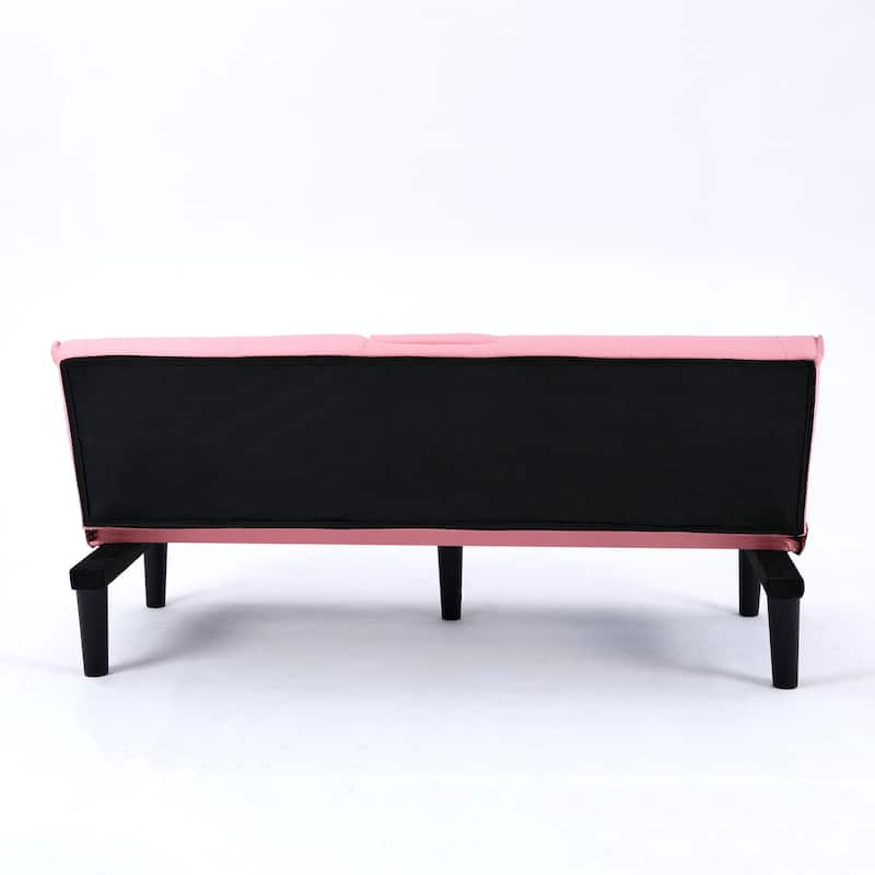 The 67-inch PVC multi-functional sofa bed, with a foldable and cup holder design