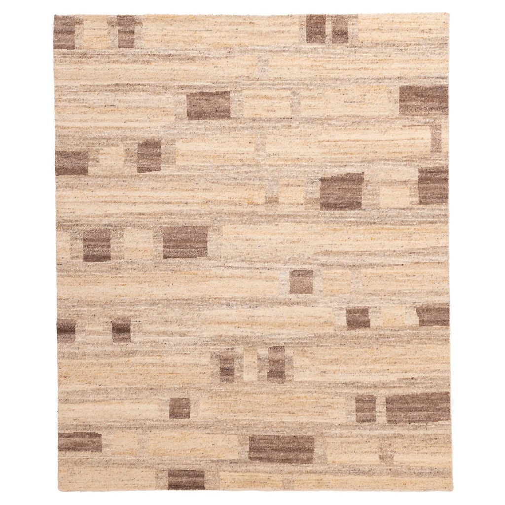 ECARPETGALLERY Hand-knotted Opulence Beige Wool Rug - 7'11 x 9'5