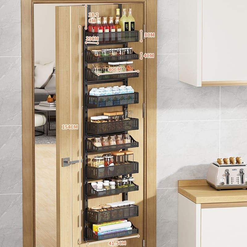 Over The Door Pantry Organizer, 10-Tier Pantry Door Hanging Organization And Storage, Hanging Metal Rack Can Organizer