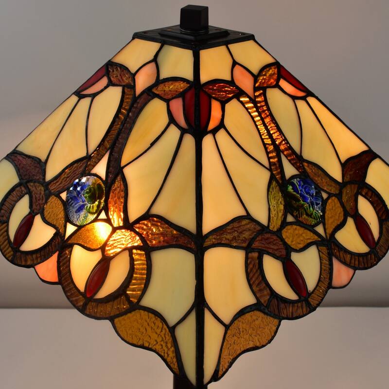 Vintage Style 22 Inch Two-Light Candlestick Table Lamp with Beige Shade - 11” x 21” x 22”