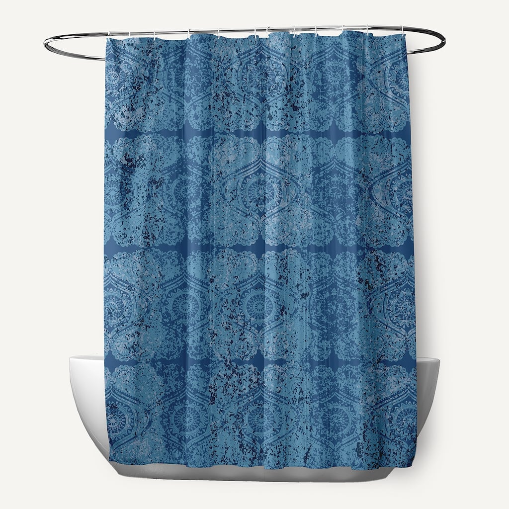 71 x 74-inch Patina Geometric Print Shower Curtain