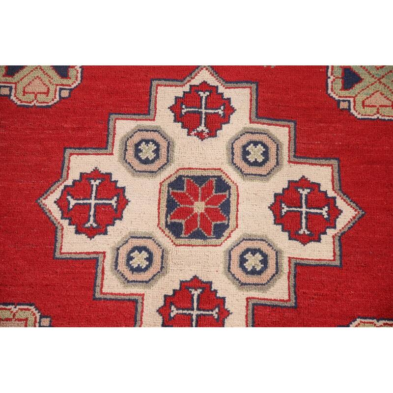 Red Kazak Area Rug Hand-Knotted Wool Carpet - 6'8" x 9'3"