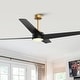 preview thumbnail 1 of 19, 60-in Black Modern ABS 4-Blade Energy Saving DC Motor LED Ceiling Fan with Light and Remote