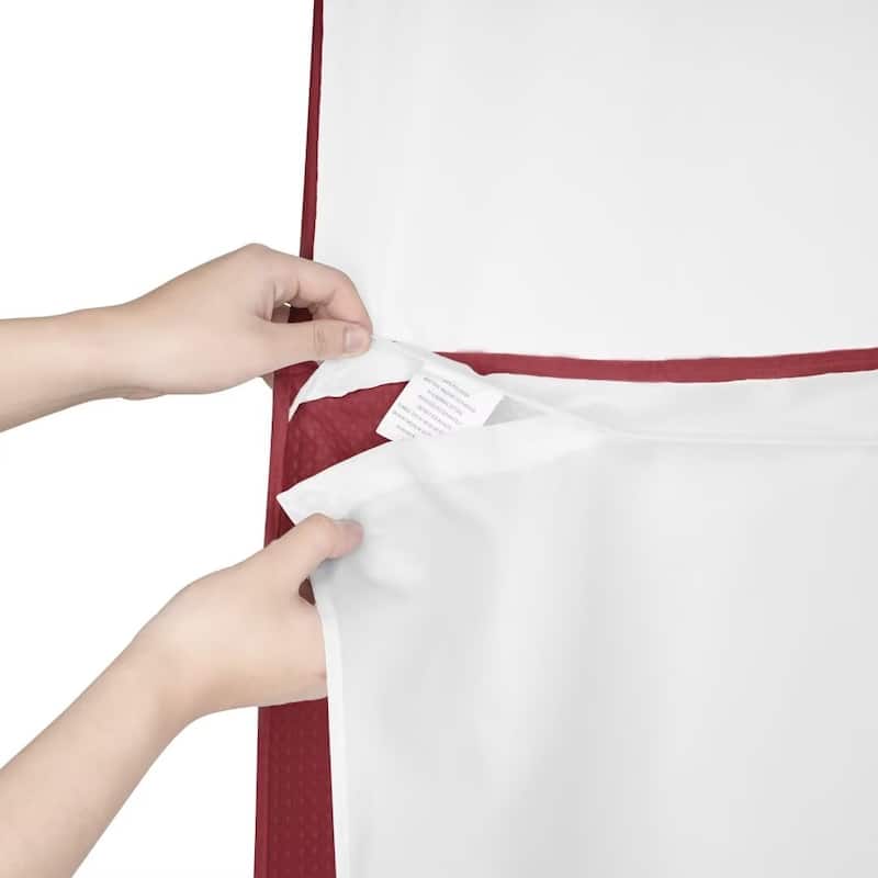 Waffle Weave Shower Curtain with Snap-in Liner 12 Hooks Included