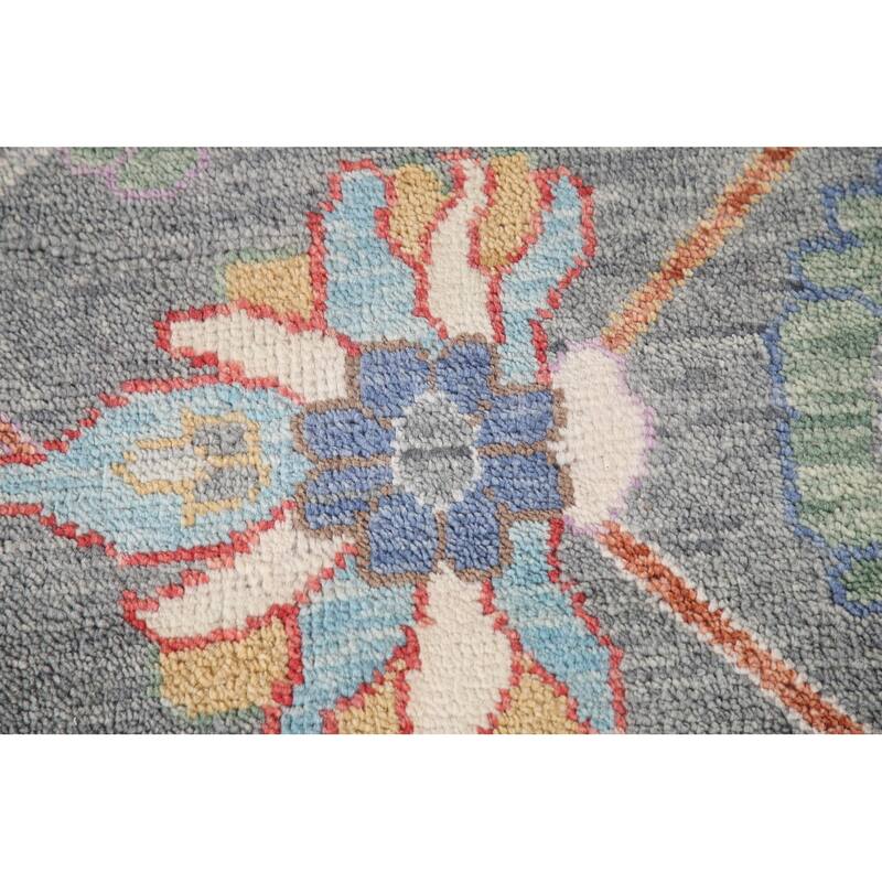 Floral Grey Oushak Oriental Area Rug Handmade Transitional Wool Carpet - 8'1"x 10'0"