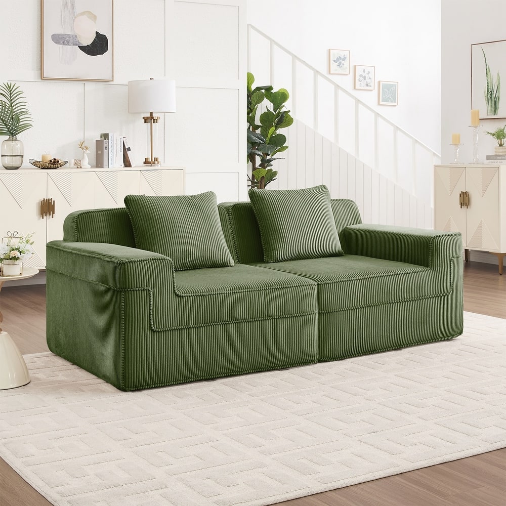 Modular 2 Seat Loveseat Boneless Sofa, Cloud Sectional Couch with Deep Seat