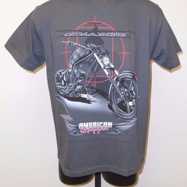 American Chopper Comanche Bike Graphic Tee Youth M Medium Size 10 12 Shirt Overstock 23030013 This heavenly hog is modeled after the 'copter chopper custom built at occ and featured in the discovery channel's american chopper series. usd