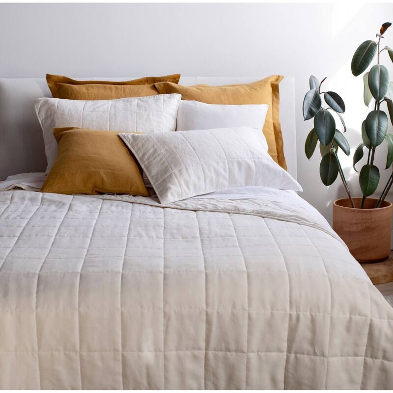 French Linen Box Stitch Quilt by BOKSER HOME