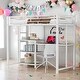 preview thumbnail 2 of 16, Modern Twin Size Loft Bed With Desk And Whiteboard And 3 Shelves And Ladder for Bedroom