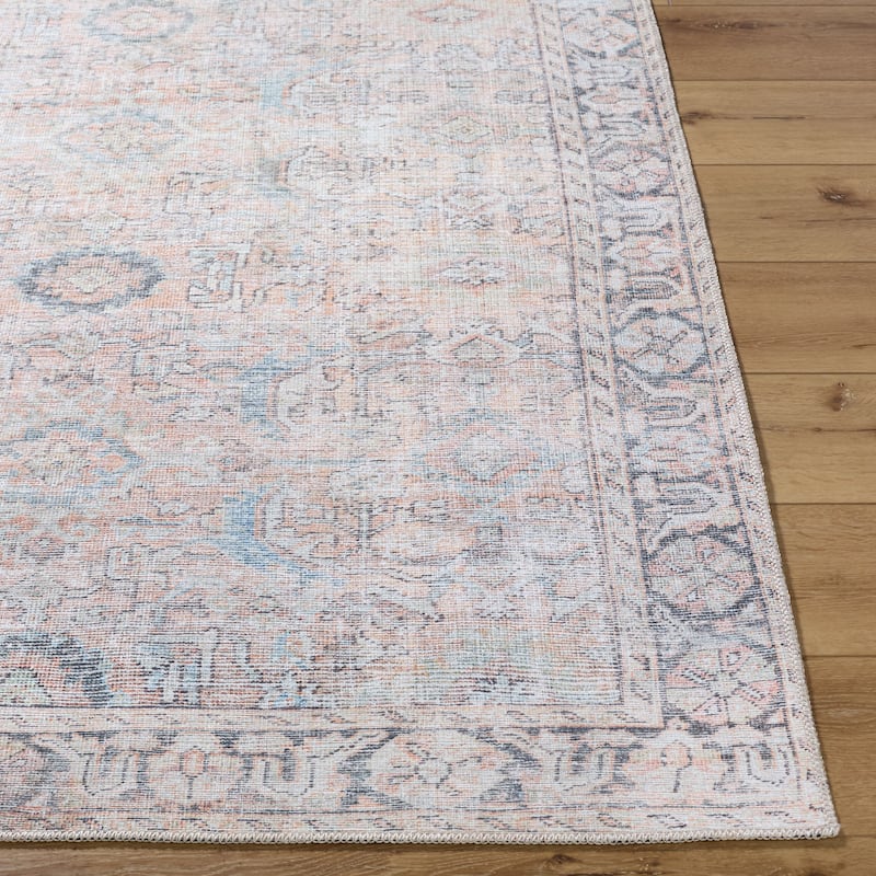 Livabliss Transitional Kemer Medallion Washable Area Rug