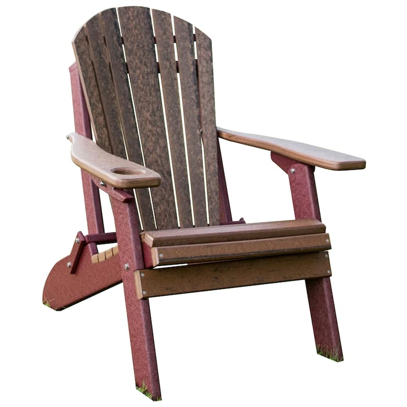 Eagle Collection Folding Adirondack Chair with Smart Phone Holder - Walnut & Cherrywood
