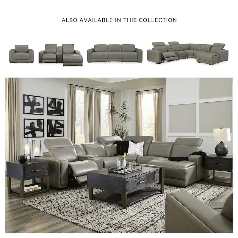 Signature Design by Ashley Correze Gray 3-Piece Power Reclining Sectional with Chaise - 88"W x 65"D x 33"H