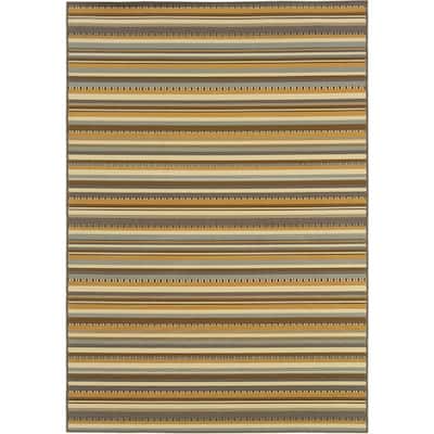 Vista Home Bar Harbour Striped Multi Striped Indoor-Outdoor Area Rug