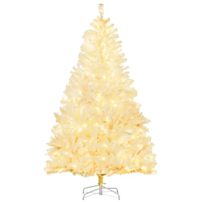 6ft Prelit Artificial Christmas Tree with Warm White LED Lights, 638 Branch Tips, and Auto Open Design