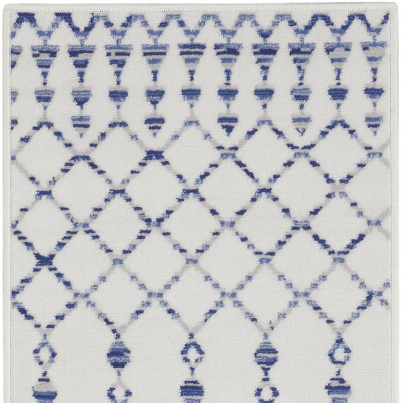 Joman Power Loomed Distressed Geometric Abstract Modern Non Skid Stain Resistant Area Rug By HomeRoots - 96' X '24' X '0.39