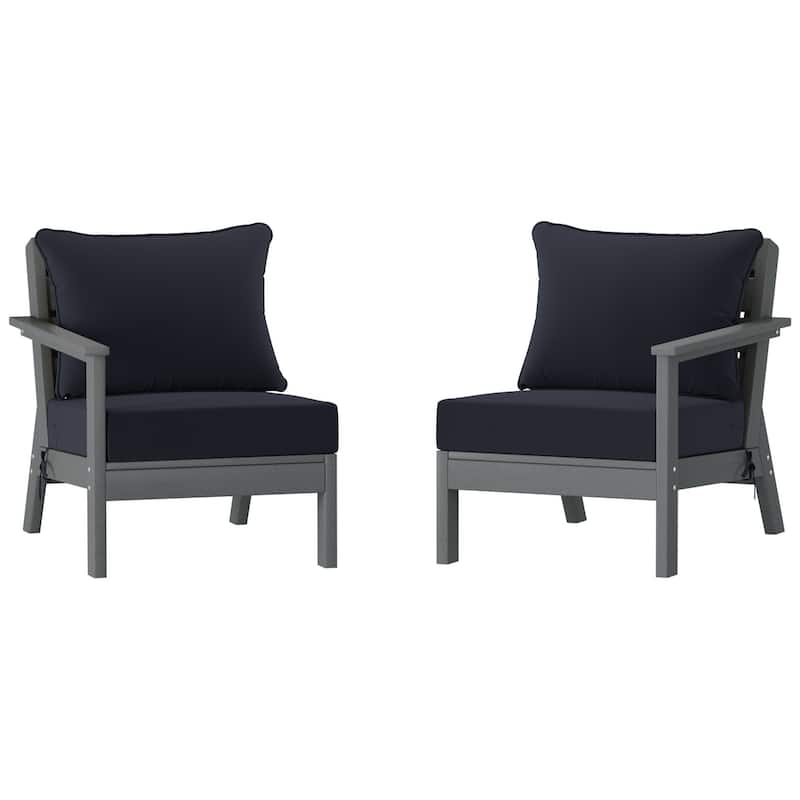 Polytrends Birchwood All Weather HDPE Outdoor Patio Deep Seating Gray Loveseat (2-Piece)
