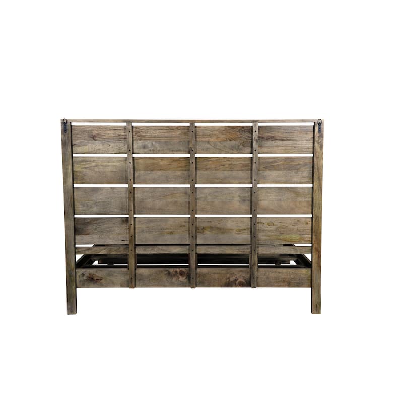 King Panel Bed with Solid Wood Frame