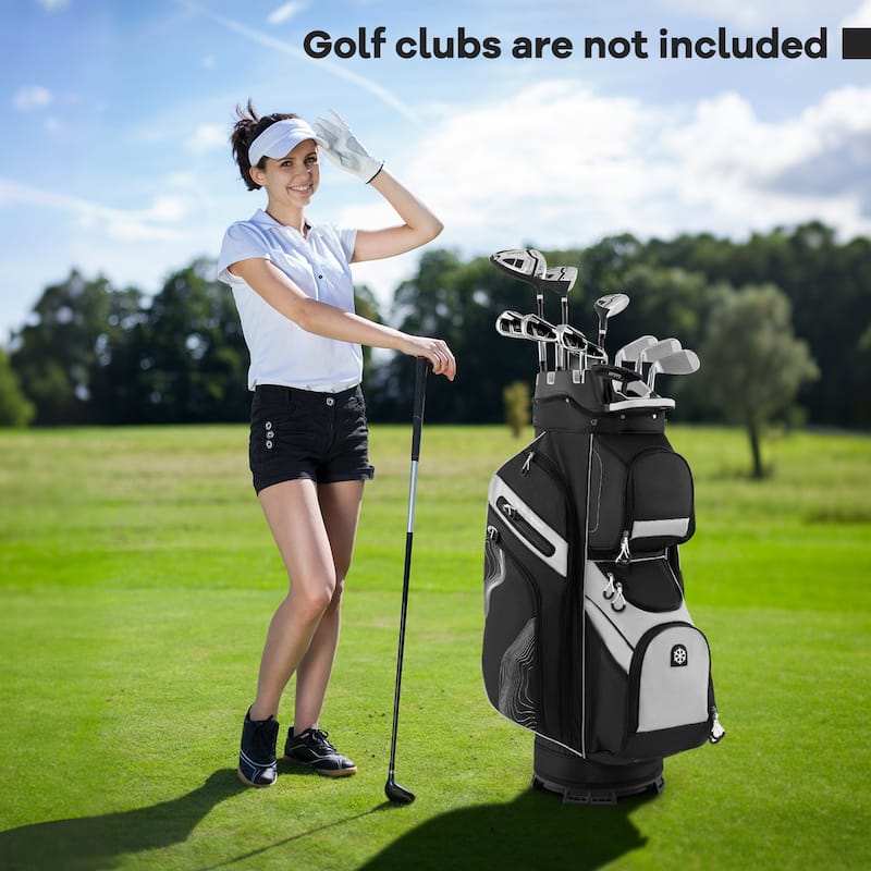Gymax Golf Cart Bag Molded Lock Top Golf Bag w/14-Way Full Length