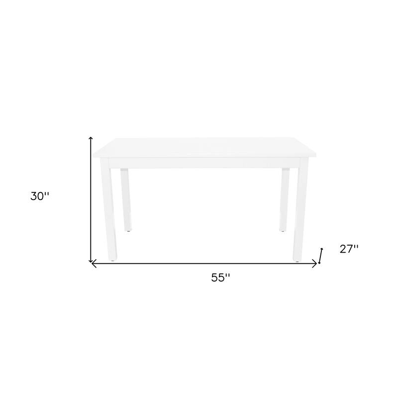 HomeRoots 60" White Solid Wood Dining Table - 60.00 in. x 30.00 in. x 27.00 in.
