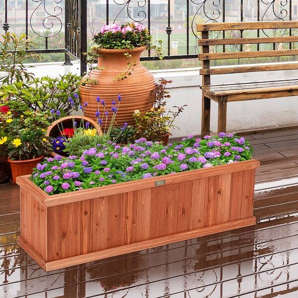 28 36 40 Inch Wooden Flower Planter Box Garden Yard Decorative Window Overstock 28794934