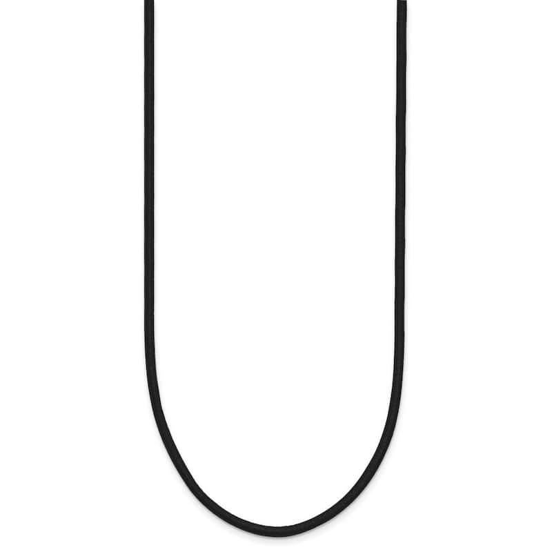Curata 14k Yellow Gold 2mm Black Leather Cord Necklace (Lobster) Options 16 18 20